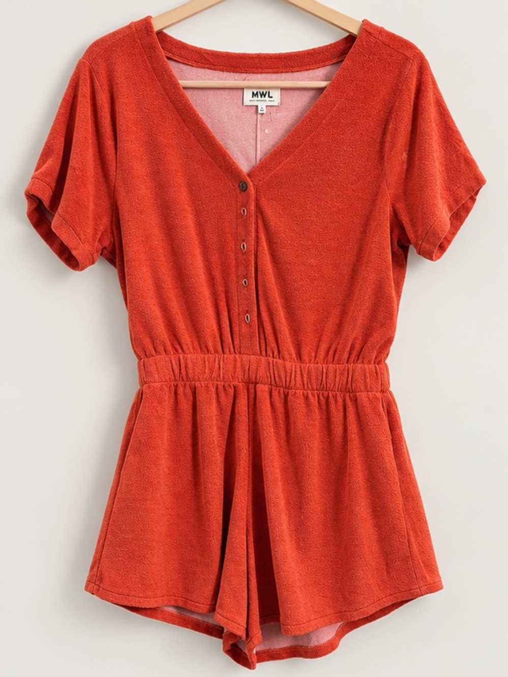NWT Madewell MWL Retroterry Lounge Romper Burnt Orange M